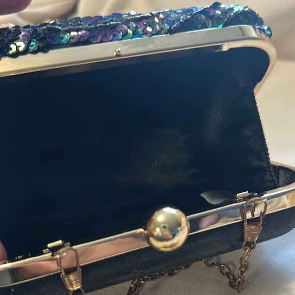 Sequin Clutch with Peacock Design - Picture 3 of 4